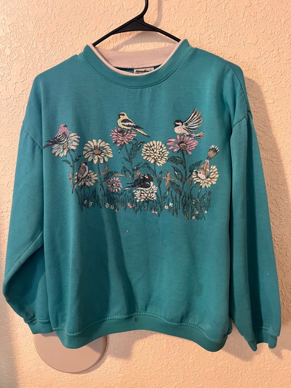 Basic Editions Teal Pullover with White Collar